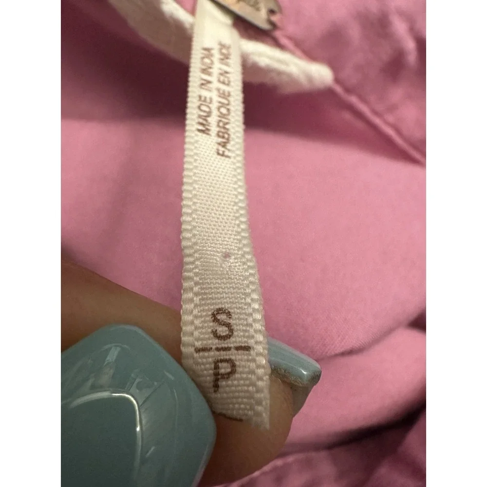 Free People Oversized Button Down Pink Open‎ Tie Back Shirt Size Small